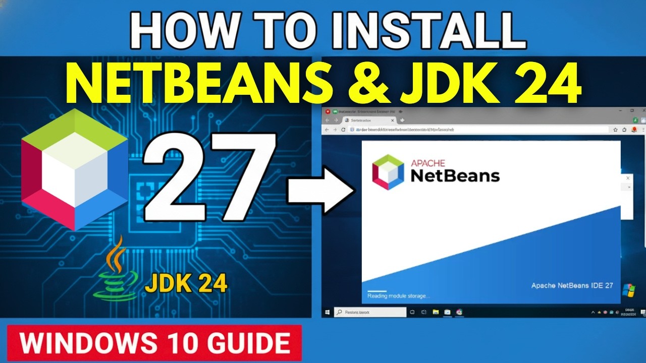 Как установить NetBeans IDE 27 с Java JDK 24 в Windows 10/11