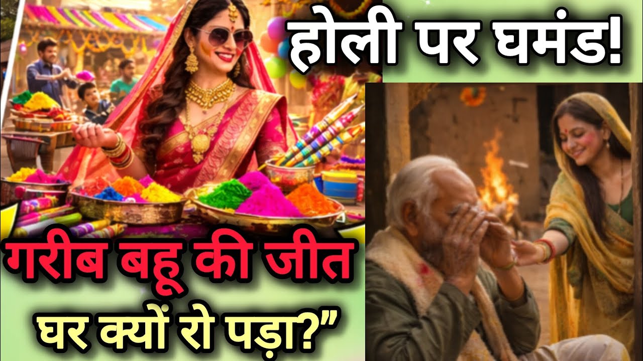 “होली के दिन अमीर बहू ने बच्चों को ठुकराया… गरीब बहू ने गले लगाया | सेठ हरिदास का घर क्यों रो पड़ा?