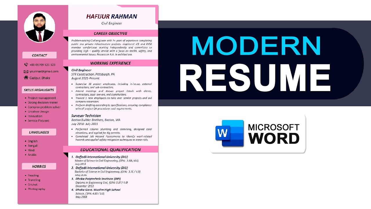Create Best Resume in MS Word | Best Resume Format 2026 | Resume Kaise Banaye | How to make Resume