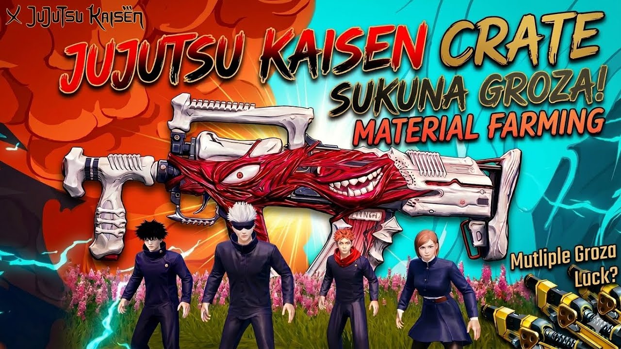 Jujutsu Crate Opening | Ryomen Sukuna Groza | First Mythic Groza Skin | Lucky Crate | Got materials