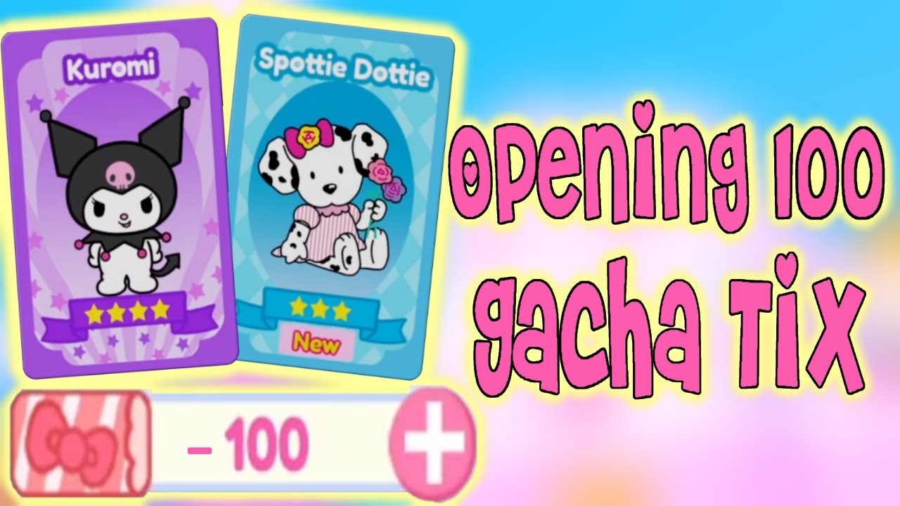 Opening 100 Gacha Tix | Roblox My Hello Kitty Cafe | Riivv3r