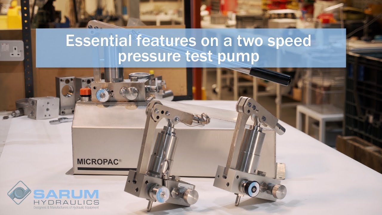 Essential features on a two speed pressure test hand pump