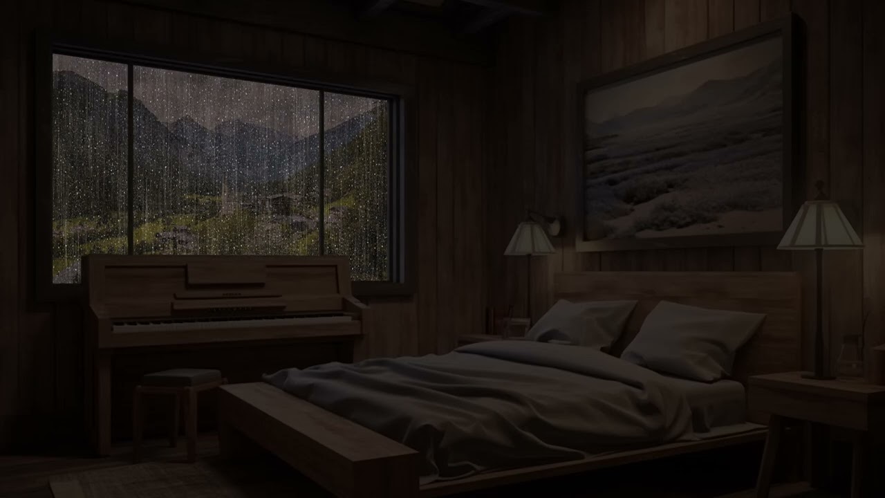 Cozy Room with Soothing Rain Sounds - a Restful Atmosphere for Deep Sleep and Stress Reduction