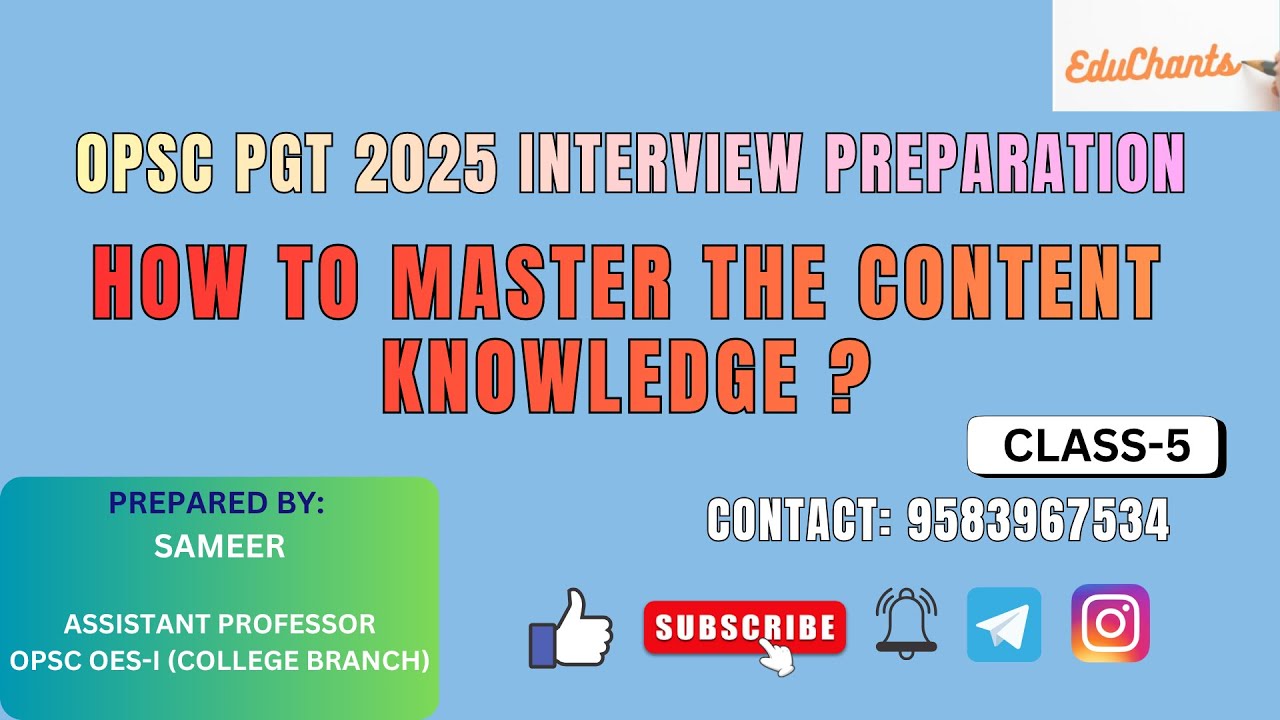 How Important Content Knowledge Mastery are in Interview? OPSC PGT Interview 2025|Must for Interview