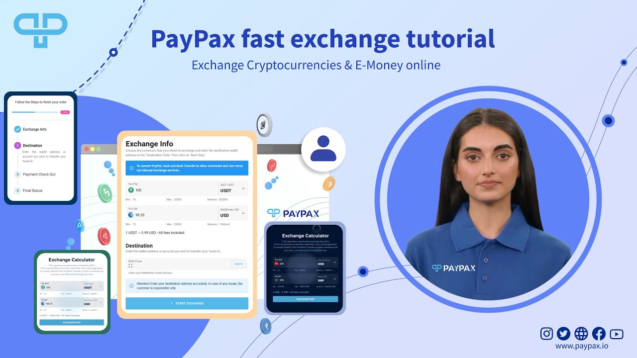 Exchange Crypto & E-Money| PayPax fast exchange tutorial