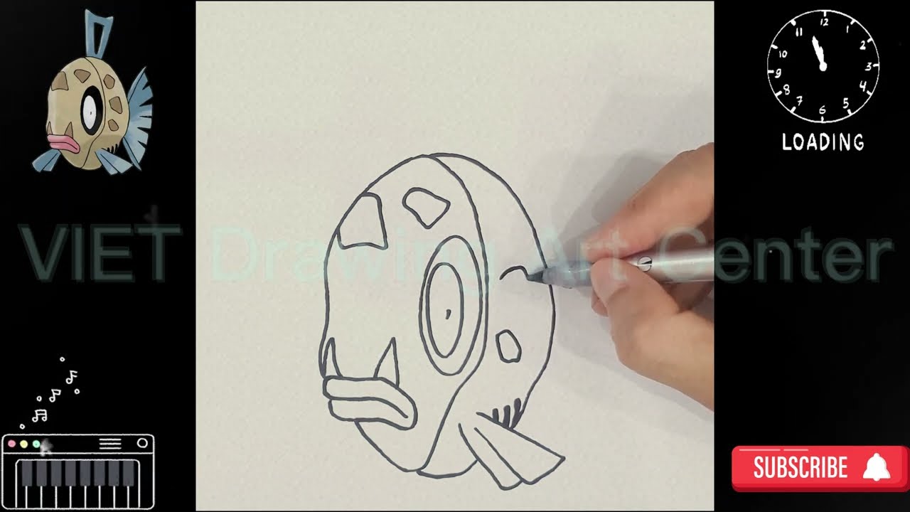 How to draw POKEMON Feebas step by step