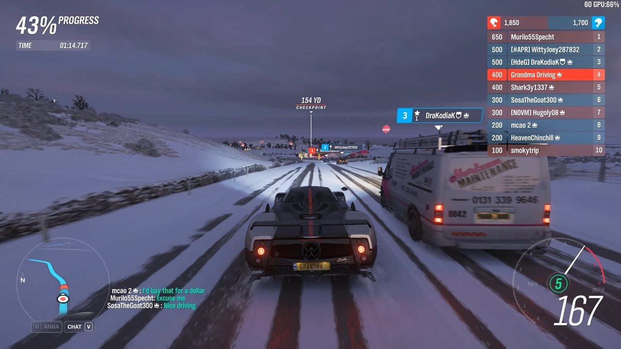 Forza Horizon 4 - Pagani Zonda Cinque is a great Winter Road Car for S1-Class [Ranked Adventure]