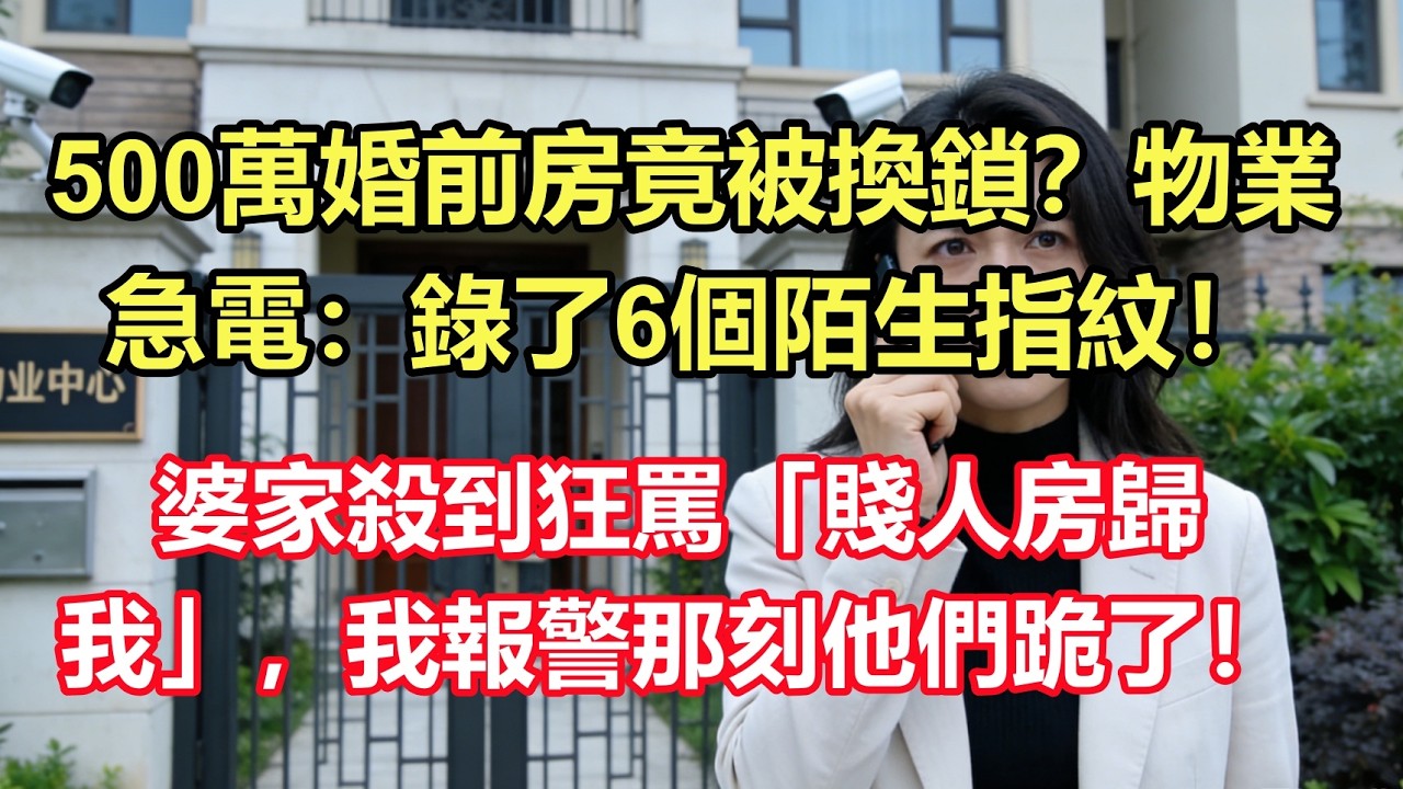 500萬婚前房竟被換鎖？物業急電：錄了6個陌生指紋！婆家殺到狂罵「賤人房歸我」，我報警那刻他們跪了！#故事分享 #情感故事  #故事#情感需求