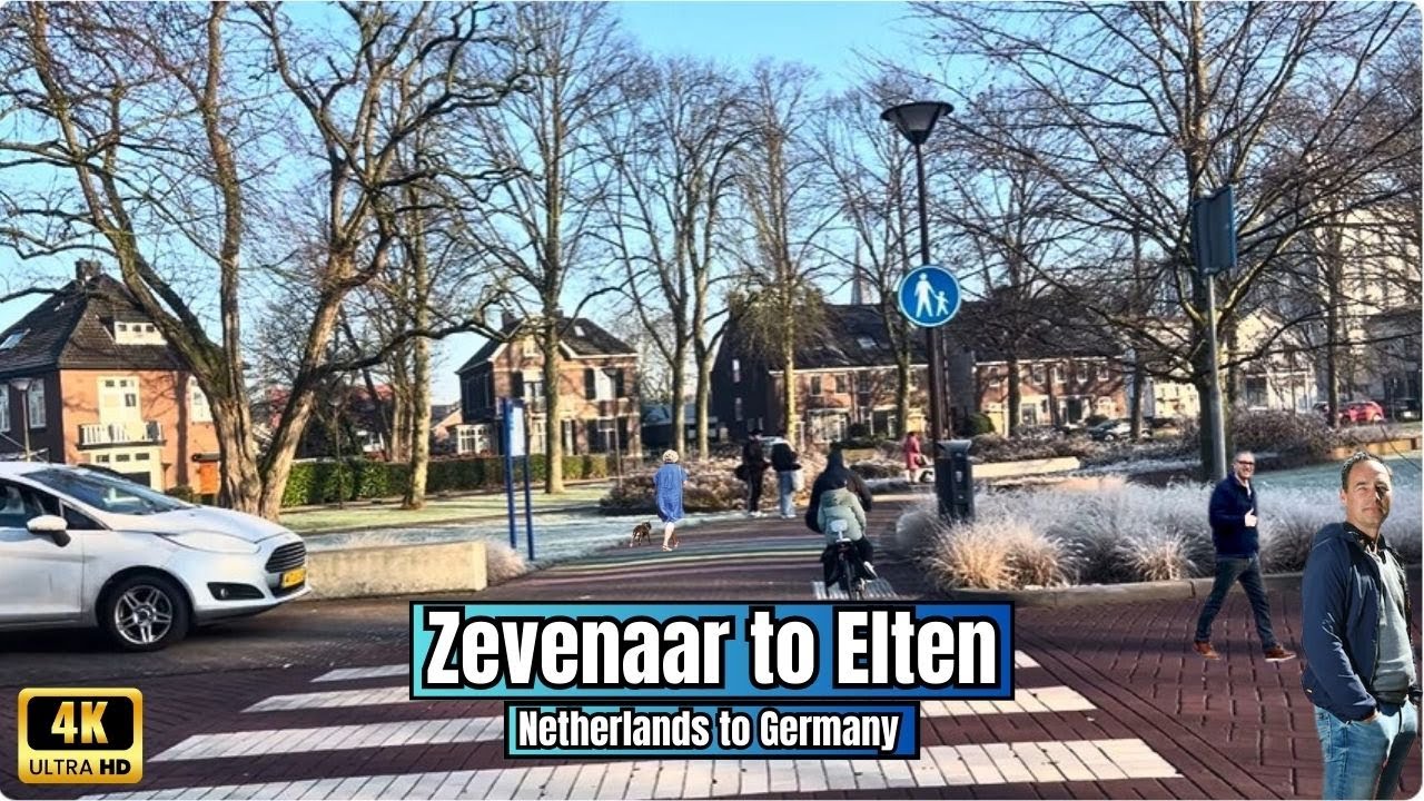 Sunny Day Cycling Ride: Zevenaar The Netherlands to Elten, Germany 4K