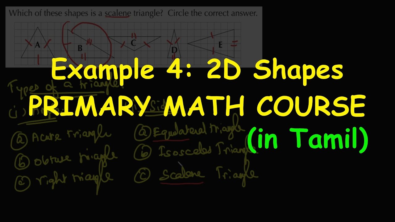 Example 4: Triangle | Polygon | 2D Shapes | Primary Math course(in Tamil)