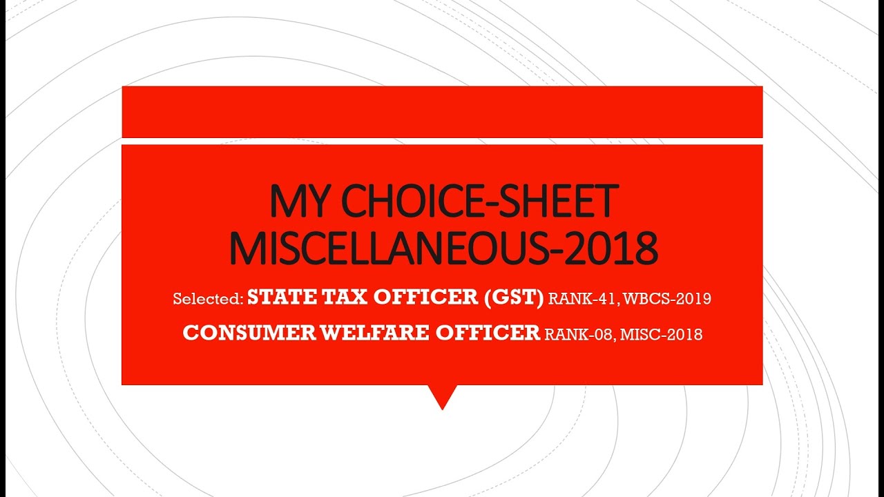 BEST post of MISCELLANEOUS & My CHOICE-SHEET | MISCELLANEOUS | Aspirant Govtjob | Success Epicenter