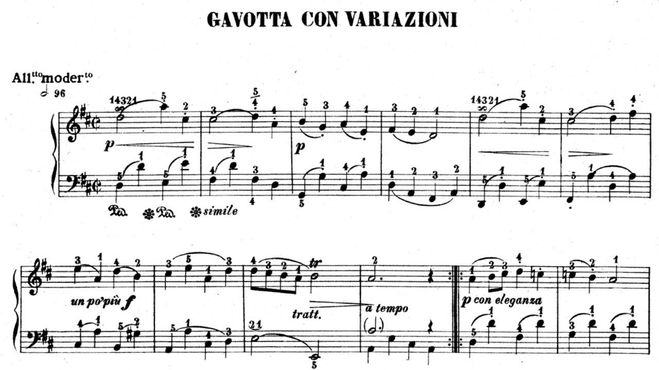 G. B. Pergolesi - Sonata in D Major: III. Gavotte and Variations, Harpsichord & Sheet Music