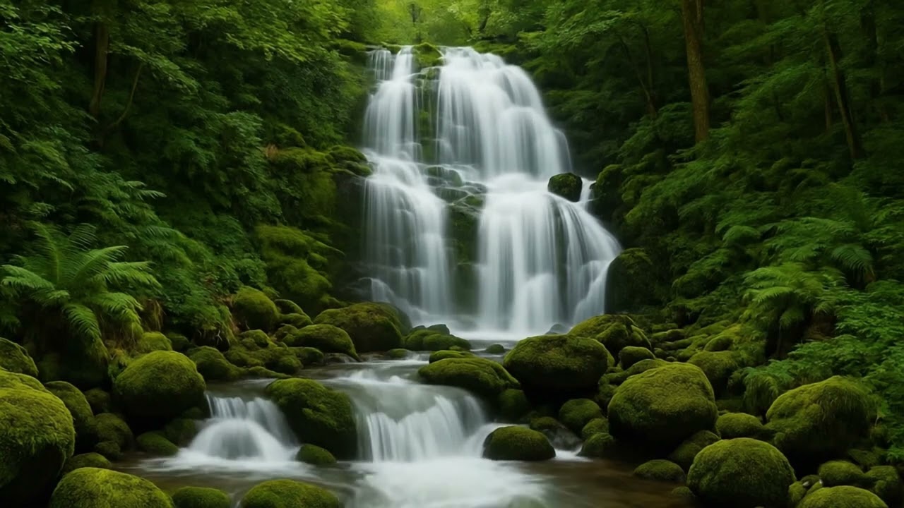 8 Hours of Waterfall & Birds Chirping | No Music | Pure Nature Ambience for Sleep & Focus
