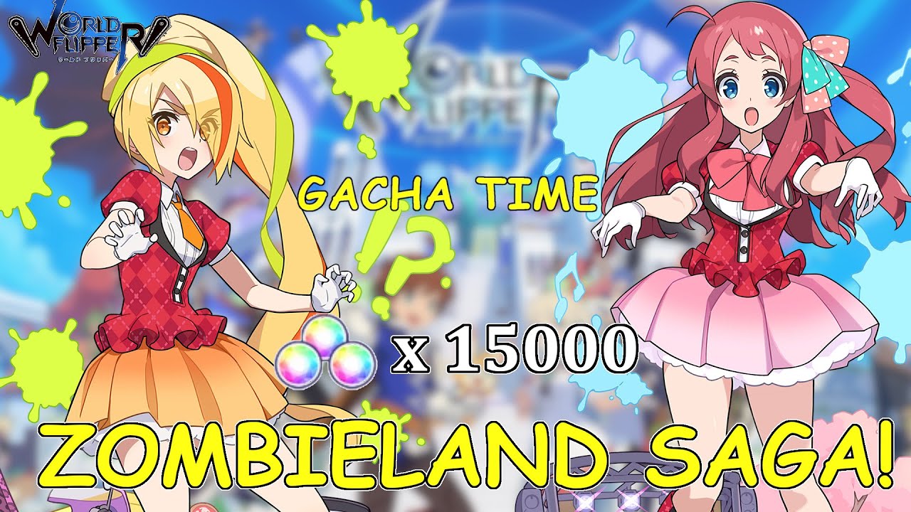 World Flipper - ZOMBIELAND SAGA COLLAB GACHA! Let's try to get Sakura by going ALL-IN!
