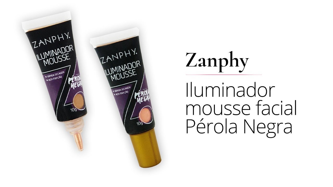 #MinutoMaquiADORO  Iluminador Mousse Facial Pérola Negra - Zanphy by Amanda Carneiro
