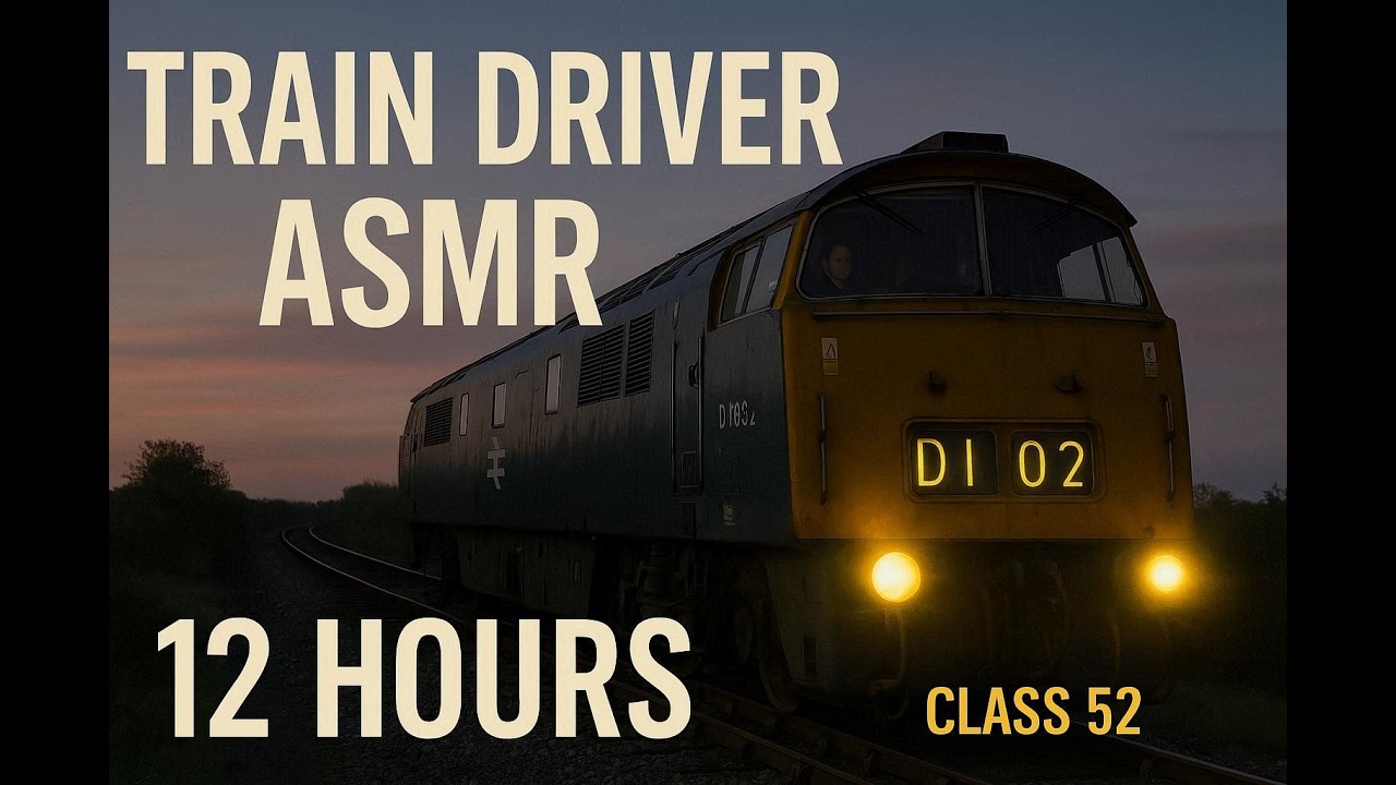 🚅12 Hours Class 52 Cab Ride Sounds 🔊| British Rail Diesel Train ASMR (Black Screen for Sleep)💤