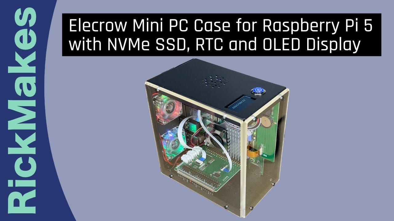 Obudowa Elecrow Mini PC do Raspberry Pi 5 z dyskiem SSD NVMe, zegarem czasu rzeczywistego (RTC) i...