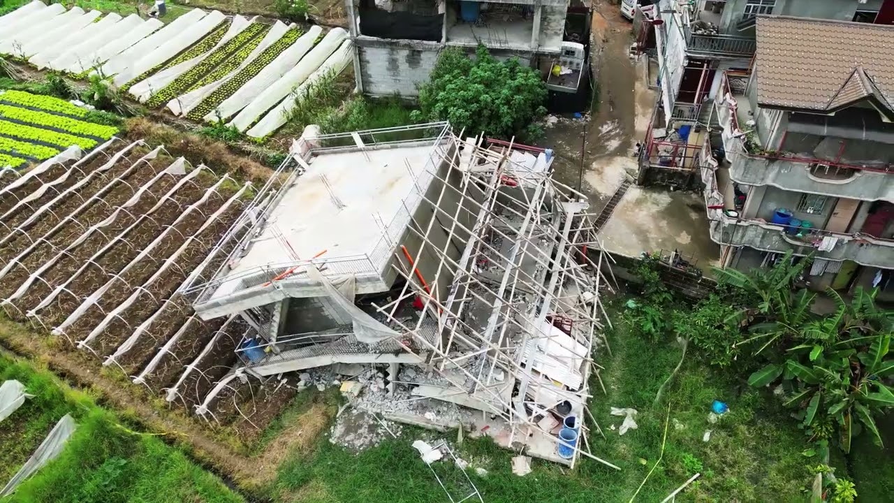 UNTV DRONE FOOTAGE: Collapsed building in Buyagan, La Trinidad during the magnitude 7 earthquake