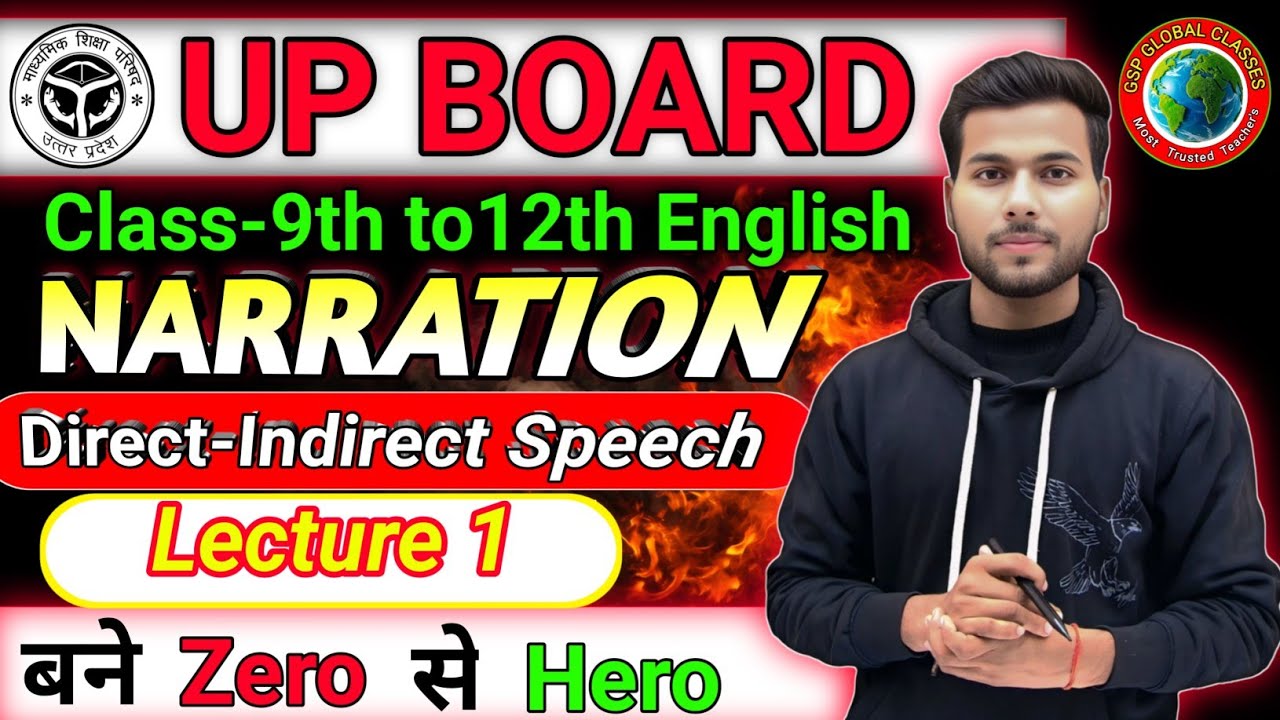UP Board Class 9th–12th Narration (Direct & Indirect Speech) | Zero to Hero One Shot | Lecture 1