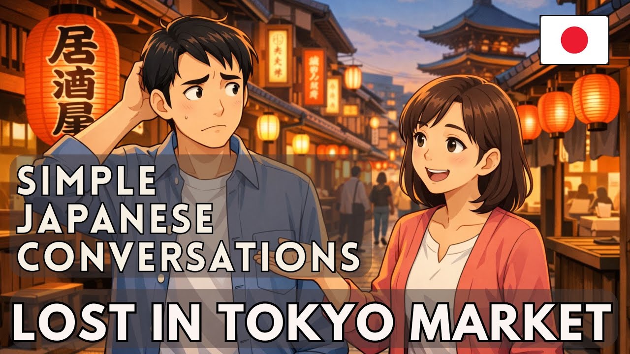 Lost in Tokyo Market | 2 MIN Listening Practice (N5-N4)