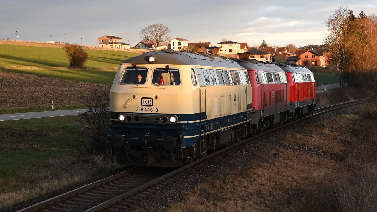 3x BR218 als Lokzug aus Mühldorf nach Regensburg - V160 Dieselpower aus dem Linienstern