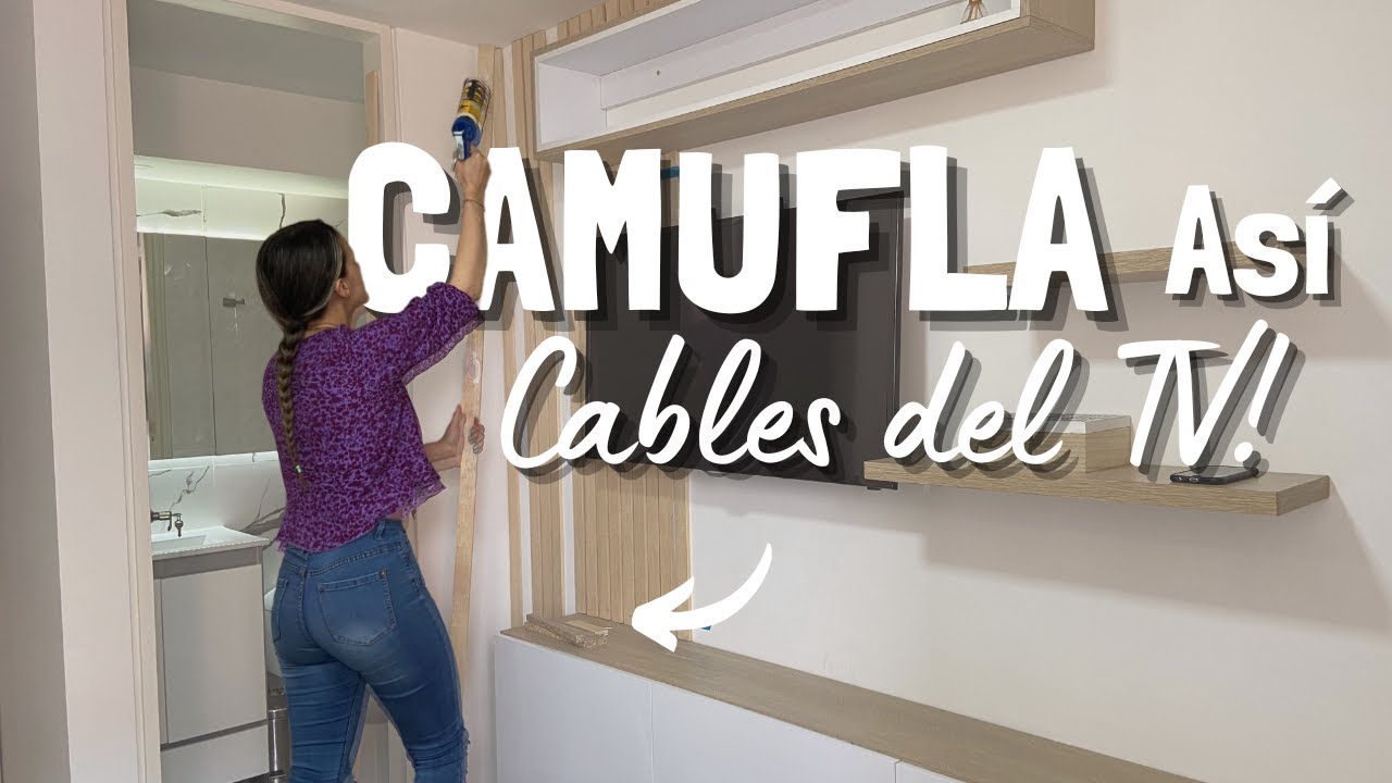 SOLUCIÓN Linda , fácil y económica 💲Para OCULTAR CABLES del TV 🤩+ Organización + BONUS