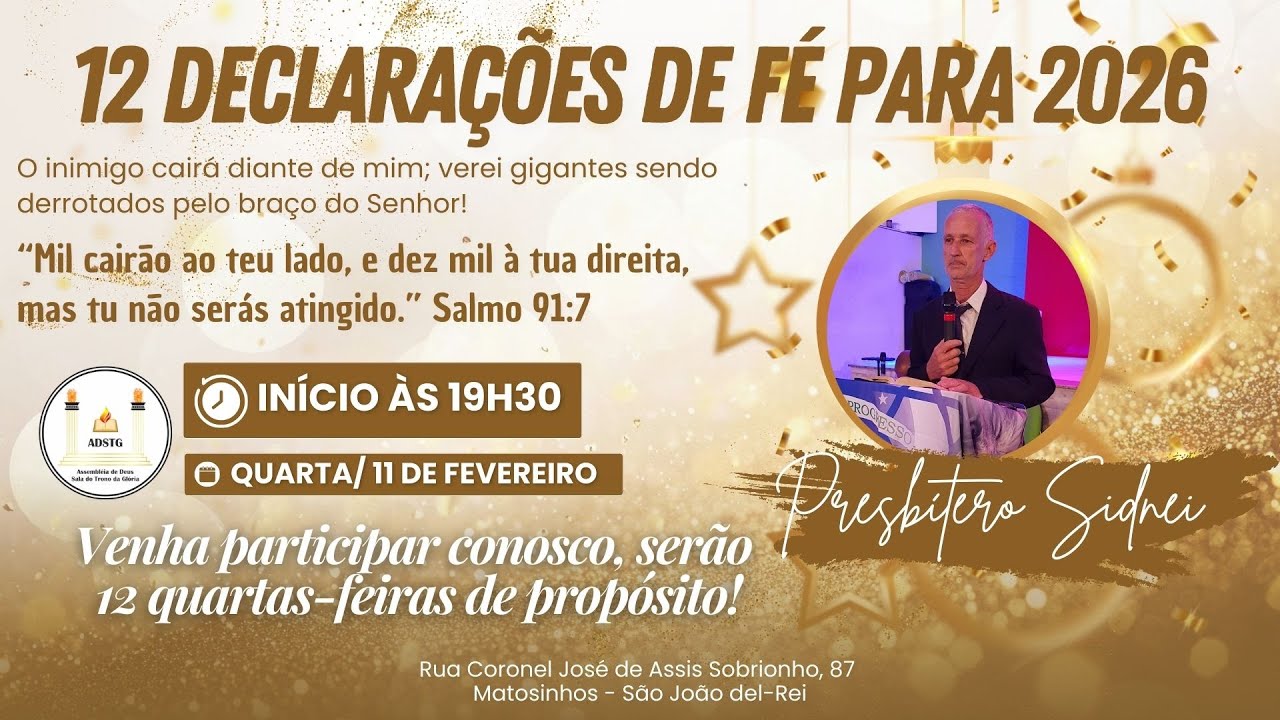 6º Dia - 12 DECLARAÇÕES DE FÉ PARA 2026 - Presbítero Sidnei