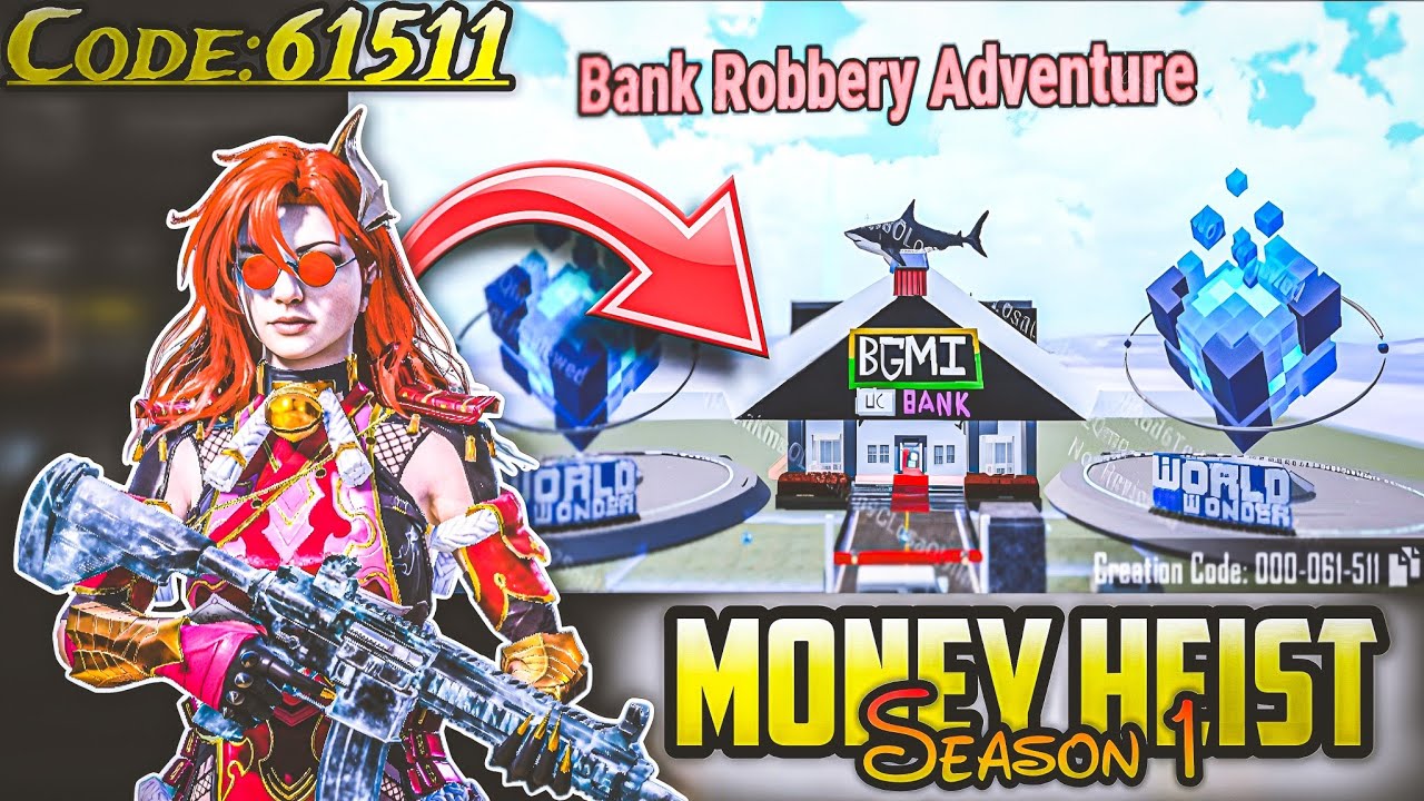 61511 Bgmi wow Parkour map code 61511 Money heist Season 1 #bgmi #pubg #pubgmobile 