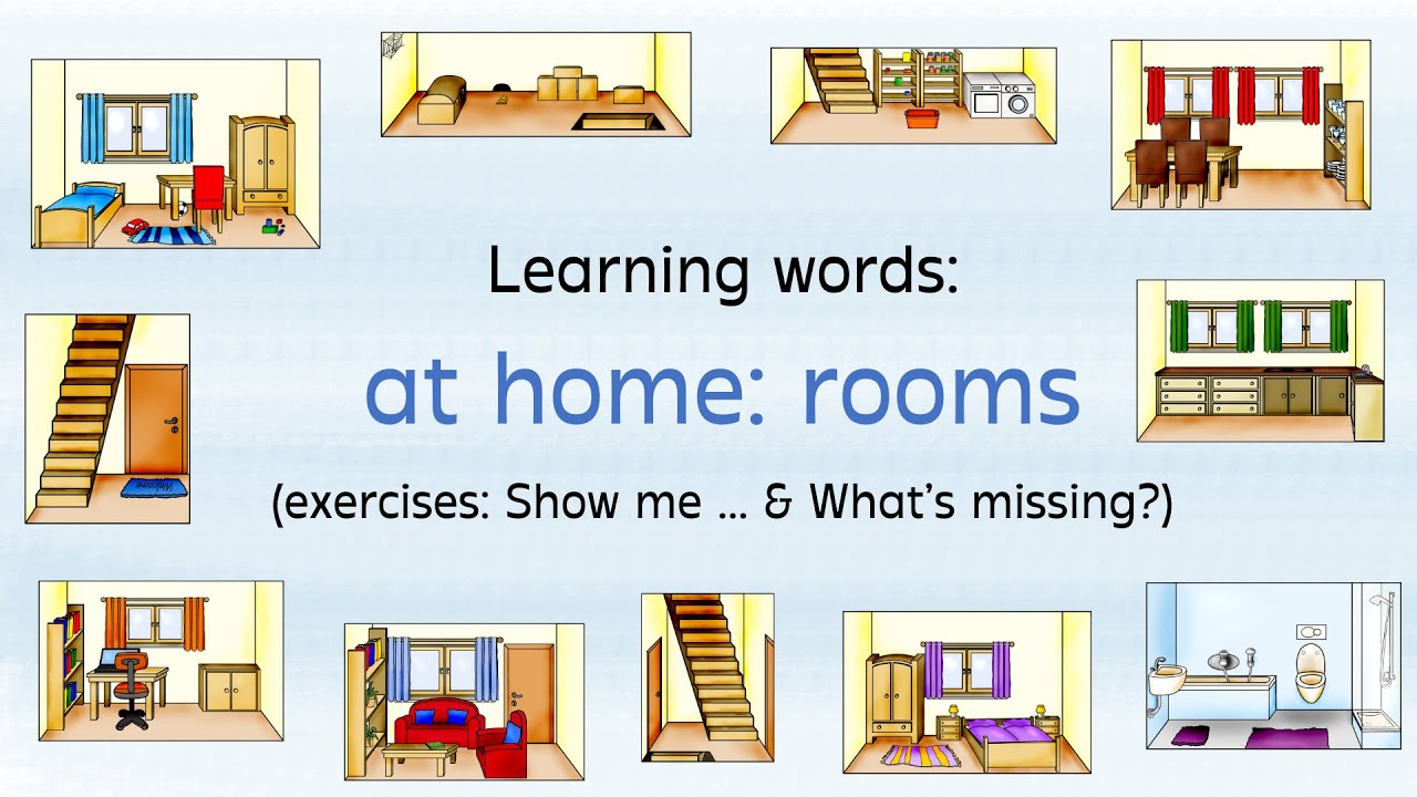 Englisch lernen: at home - rooms (Lernvideo für die Grundschule)