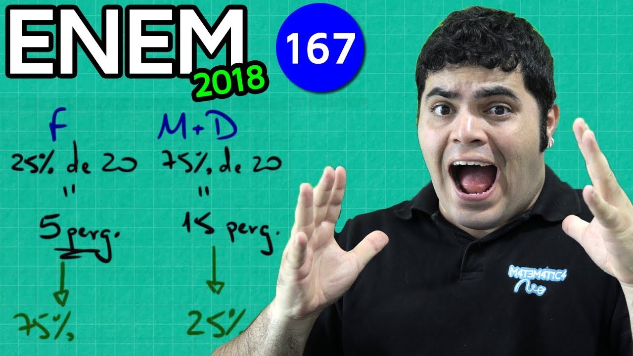 🔥 ENEM 2018 Matemática 167 👉🏻 Porcentagem e Regra de Três Simples