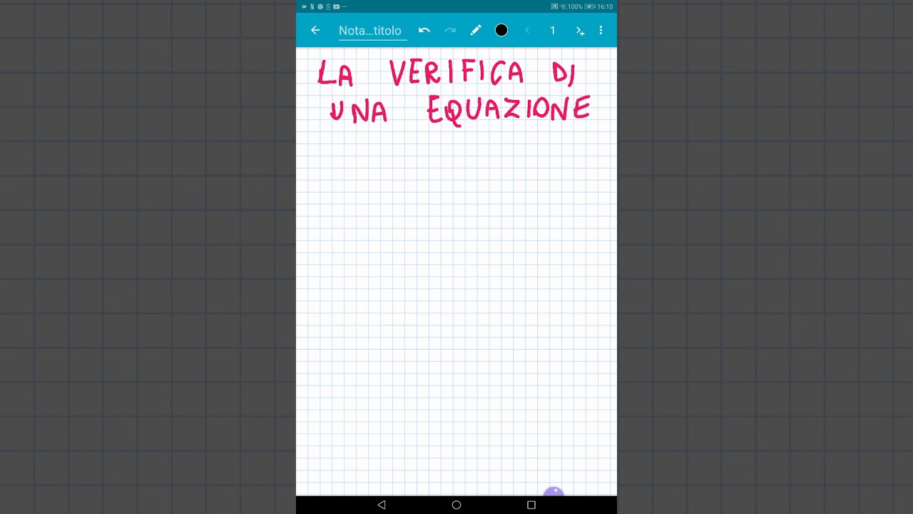La verifica di una equazione di primo grado