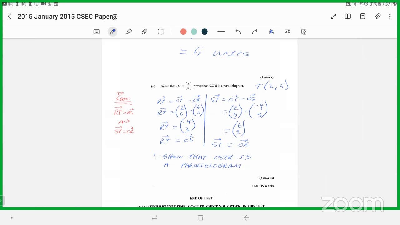 Mathematics The Easy Way High Grade Class CSEC Paper 2 January 2015