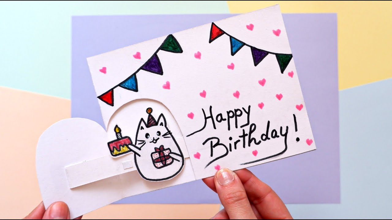 DIY Cute Birthday Card Idea | Open to see Pop Up Card Tutorial