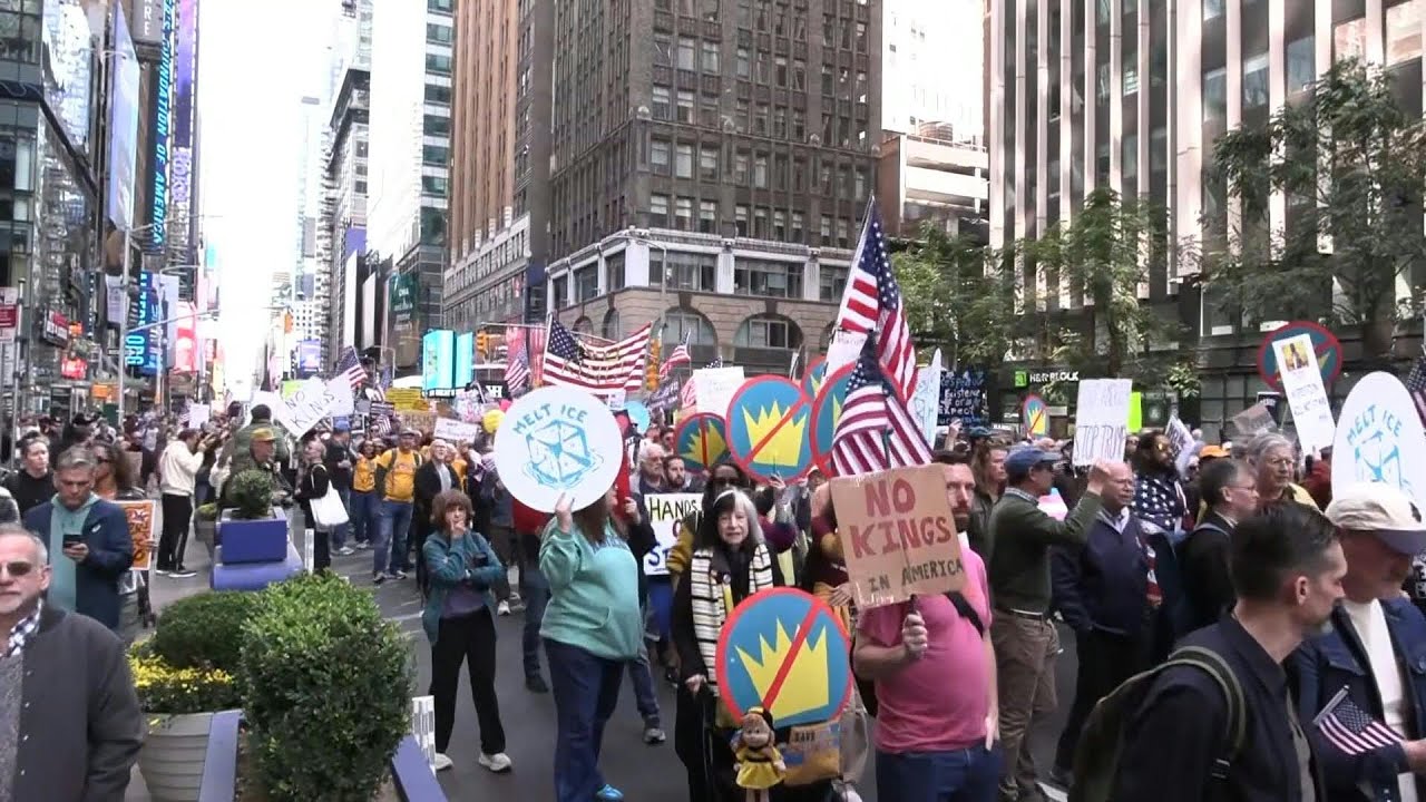 Thousands march for anti-Trump 'No Kings' rally in New York | AFP