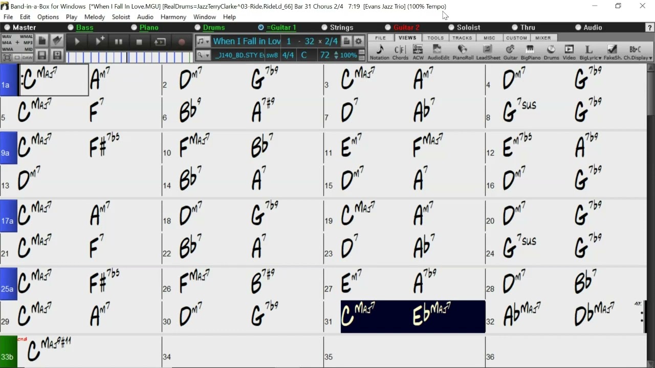 BACKING TRACK - WHEN I FALL IN LOVE (C) 72 BPM BALLAD