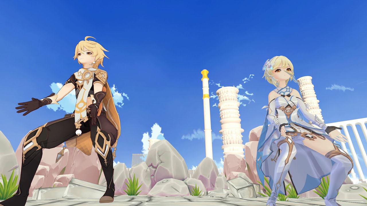 [MMD] Childish War - Aether&Lumine [Genshin Impact 1080p60]