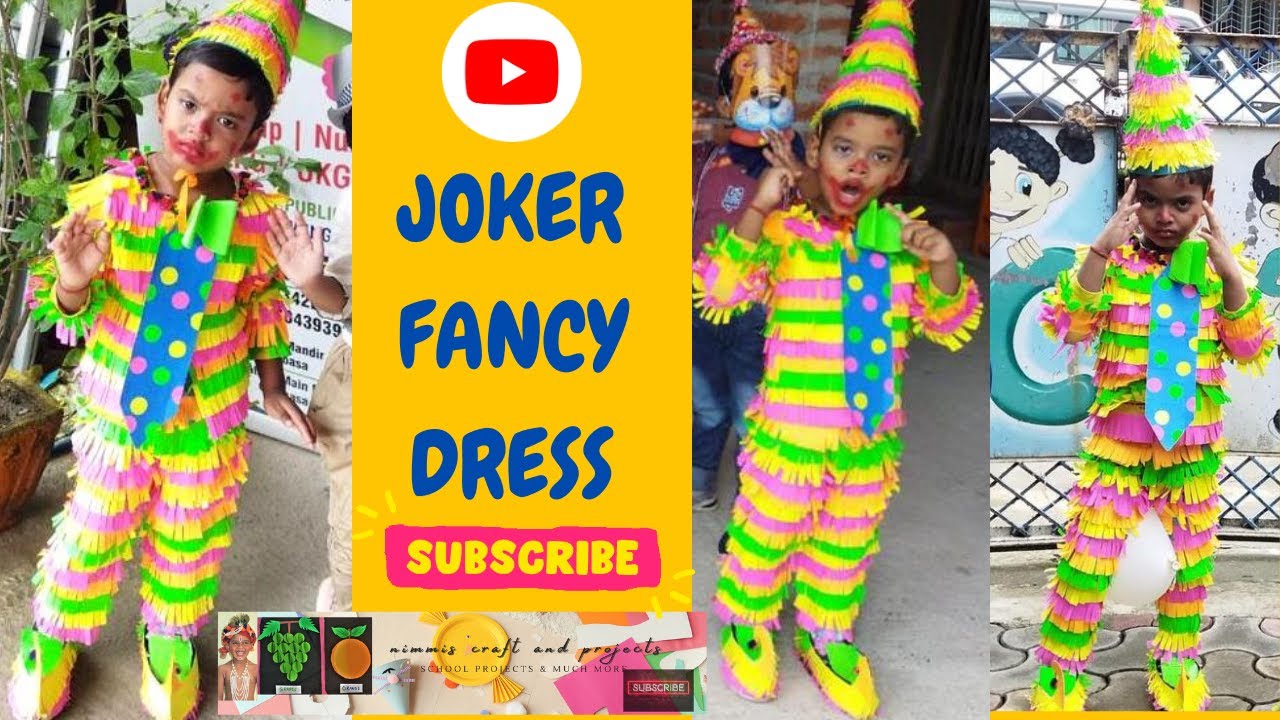 How to make joker fancy dress for kids | fancy dress competition | nimmis craft and projects