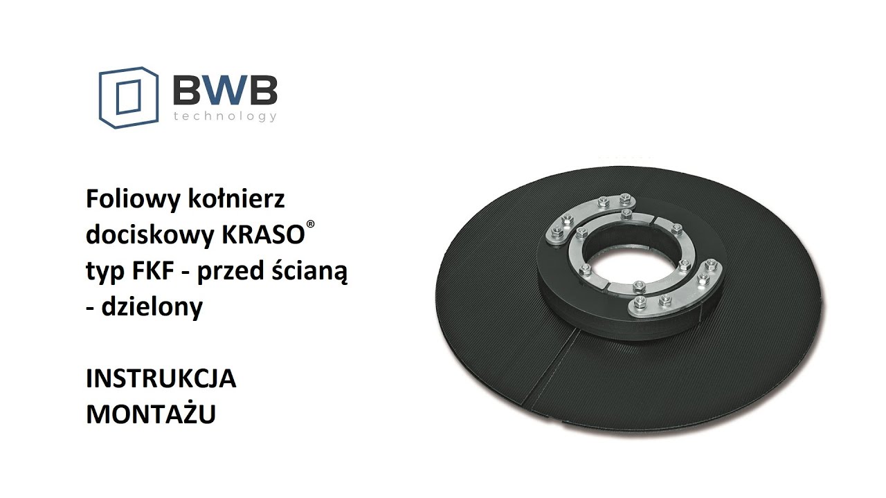 Foliowy kołnierz dociskowy KRASO typ FKF - przed ścianą - dzielony
