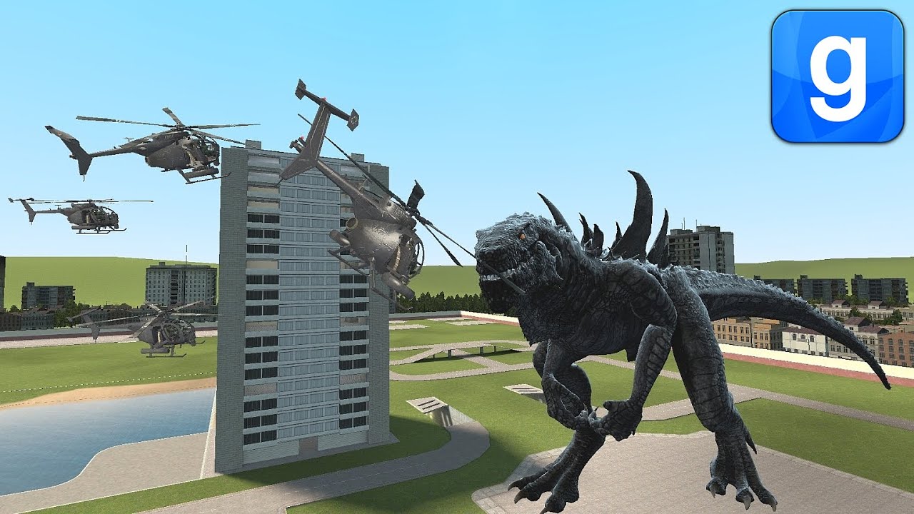 GODZILLA Rampage против военных самолётов SNPC Fight Garry's Mod