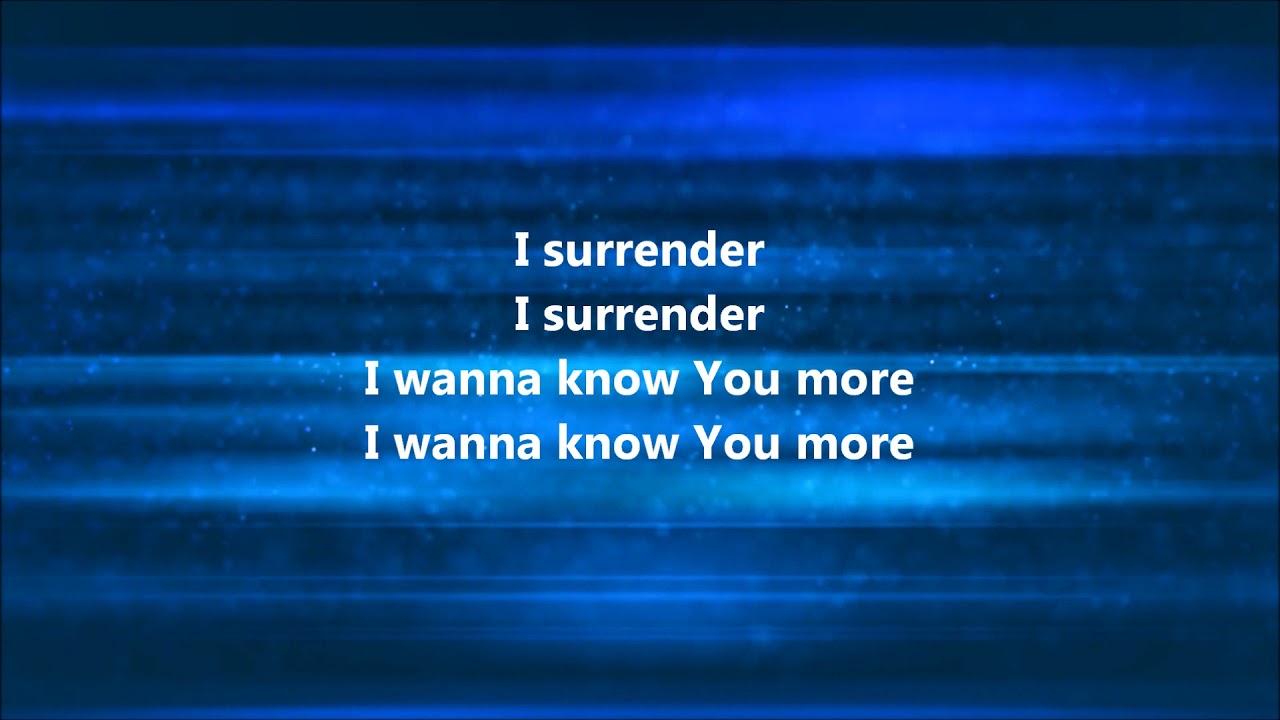 I Surrender (Hillsong) key of B piano instrumental with lyrics