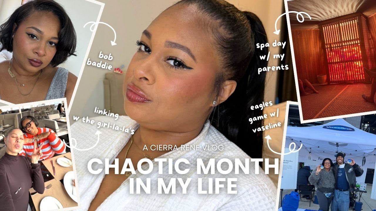 a very chaotic monthly vlog in philly: eagles game w vaseline, girl-la-la hang, spa day, busted lips