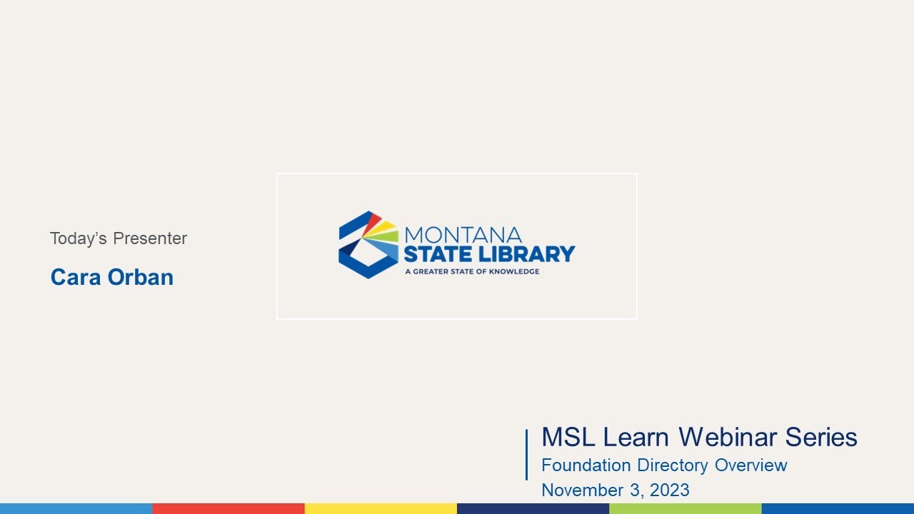 Foundation Directory Overview and Demonstration - MSL Learn Webinar