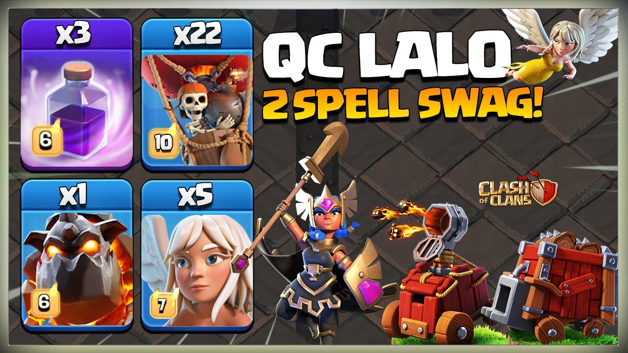 2 SPELL SWAG! Th14 QC LaLo | Th14 Queen WALK Lavaloon | Best TH14 Attack Strategy | Clash of Clans
