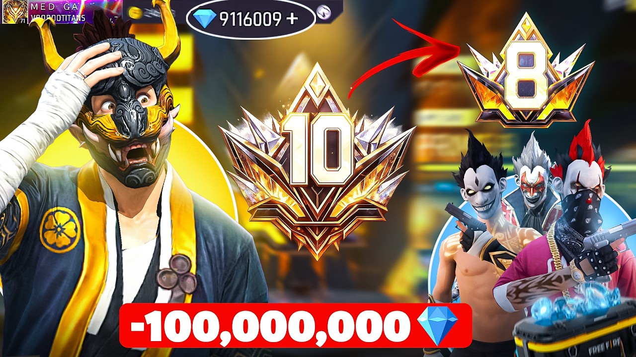 Level 1 to 100 Free Fire Prime 10 Myths Expermients🤯 in 24 Hours 😱 - Garena Free Fire