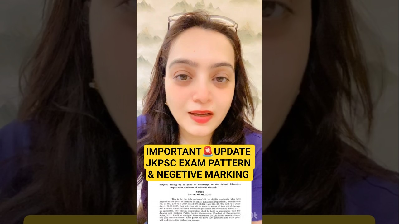 JKPSC Lecturer Exam Pattern & Negetive Marking Update |Dr. Heena #shorts #jkpsc #exampattetn #update