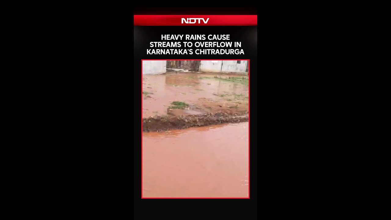 Heavy Rains Trigger Overflowing Streams in Karnataka's Chitradurga, Visuals Surface