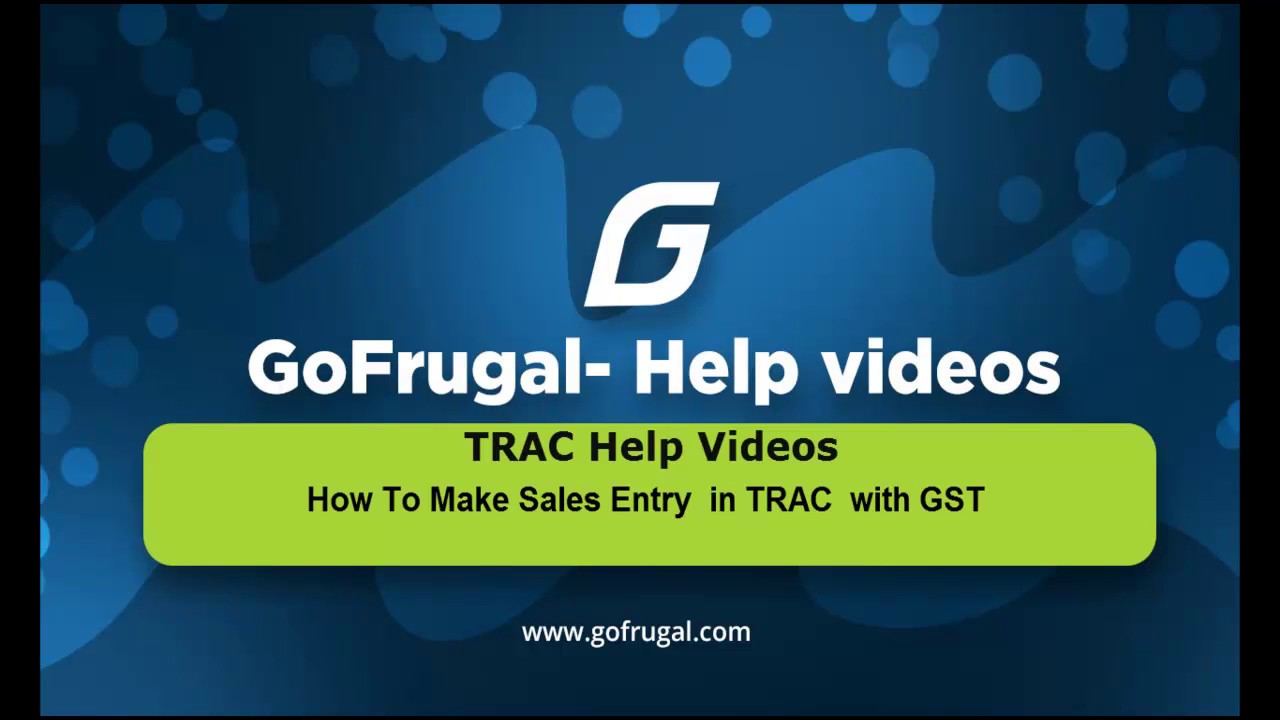 GoFrugal TRAC Sales Entry with GST | English