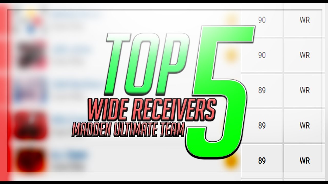 TOP FIVE WIDE RECEIVERS IN MUT 18!!!! TOP FIVE MUT RATINGS!!!