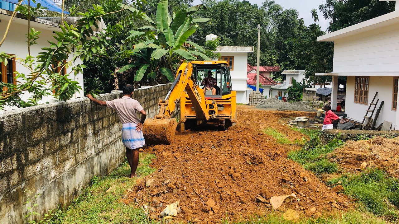 JCB 3DX Kerala Village Small Road Work,Indian Jcb operators,Kerala Work Model