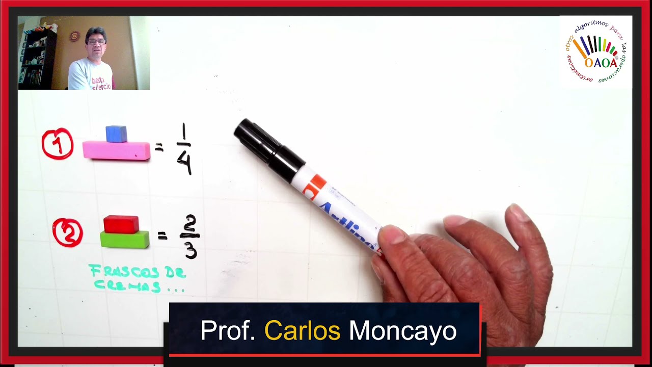 Suma fracciones con distinto denominador con regletas Cuisenaire